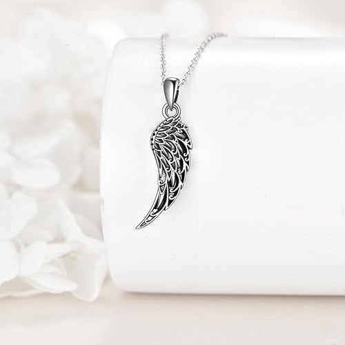 Angel Wing Necklace 925 Sterling Silver Guardian Angel Wing Pendant Necklace Wing Jewelry for Women Mother Christmas