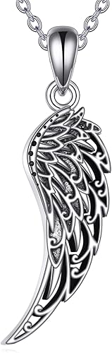 Angel Wing Necklace 925 Sterling Silver Guardian Angel Wing Pendant Necklace Wing Jewelry for Women Mother Christmas