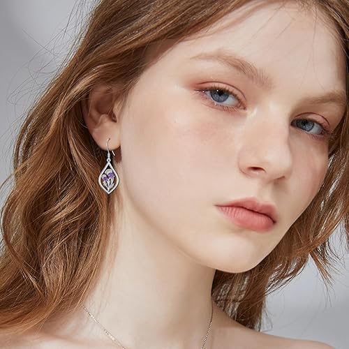 Scotland Thistle Dangle Dangling Drop Charm Earrings Scottish Earrings Gifts for Women